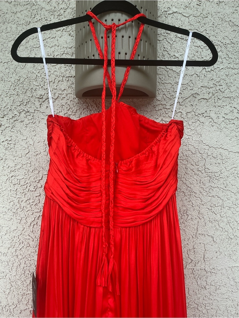 NWT Lulu’s Pleasing Chicness Red Satin Halter Tiered Midi Dress Small Party Chic - Picture 8 of 10